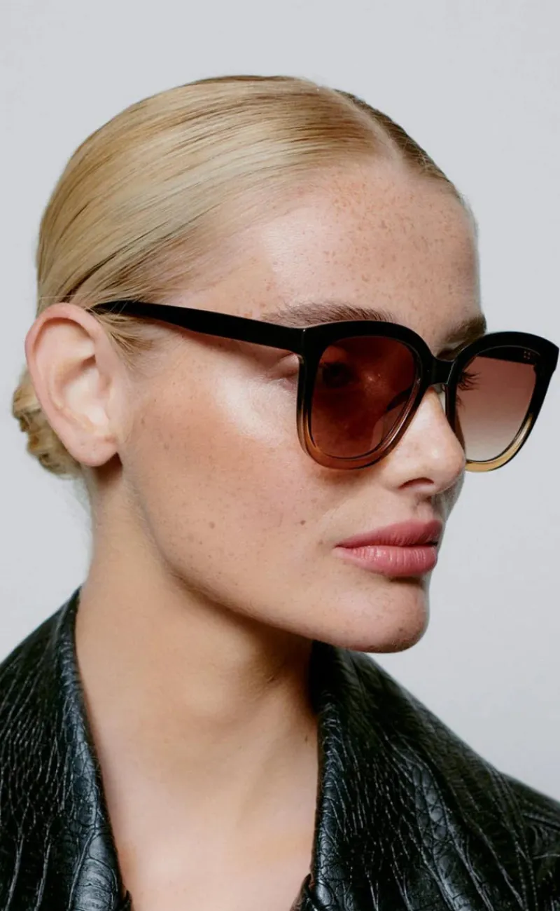 Hot Solbriller - Billy - Black/Brown Transperent Solbriller