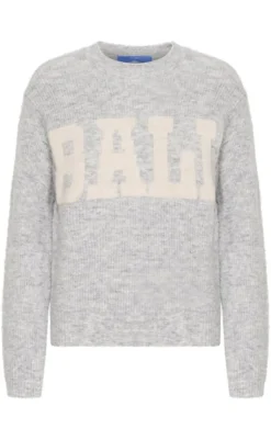 Outlet Striktrøje - Stacy - Medium Grey Melange Striktrøjer & Sweat