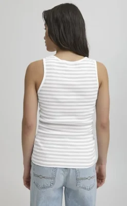 New Top - Altobelli - Blanc de Blanc w. Grey Melange T-shirts & Toppe