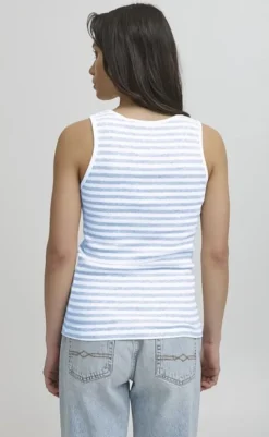 New Top - Altobelli - Blanc de Blanc w. Powder Blue T-shirts & Toppe