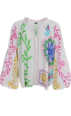 Bluse - Sun - White Flower Bluser