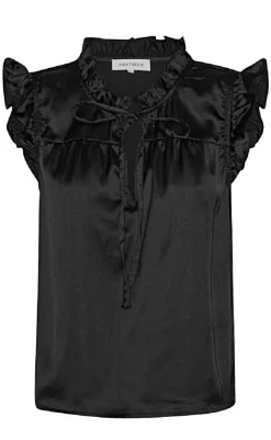 Sale Bluse - Lilly Satin - Black Bluser