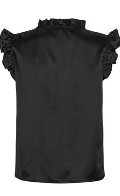 Sale Bluse - Lilly Satin - Black Bluser