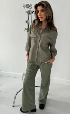 Outlet Bluse - Mili Vide Sleve - Army Bluser