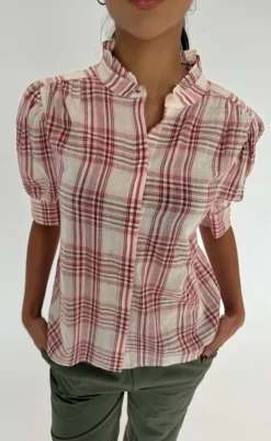 Sale Bluse - Moe check - Red Check Bluser