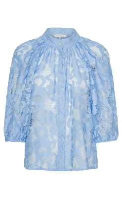 Hot Bluse - Sia Big Lace - Sky Blue Bluser