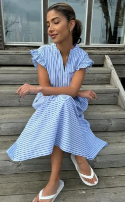 Discount Kjole - Bea - Blue Stripe Kjoler
