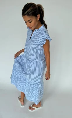 Discount Kjole - Bea - Blue Stripe Kjoler