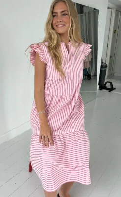 Hot Kjole - Bea Long - Pink Stripe Kjoler