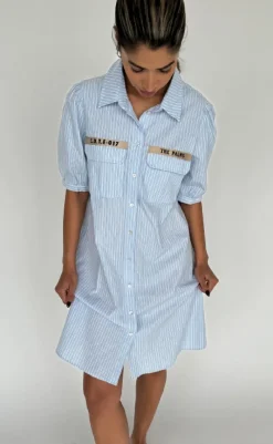 Online Kjole - Mili Stripe - Blue Stripe Kjoler