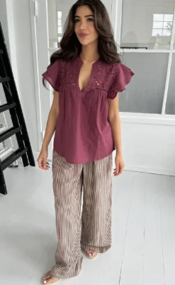 Outlet Top - Christel - Bordaux T-shirts & Toppe