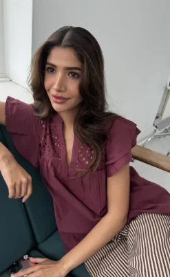 Outlet Top - Christel - Bordaux T-shirts & Toppe