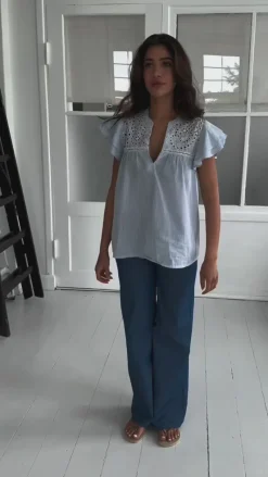 Discount Top - Christel - Blue Stripe T-shirts & Toppe