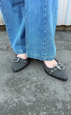 Clearance Ballerinaer - Future Vibes - Black Denim Loafers & Ballerinaer