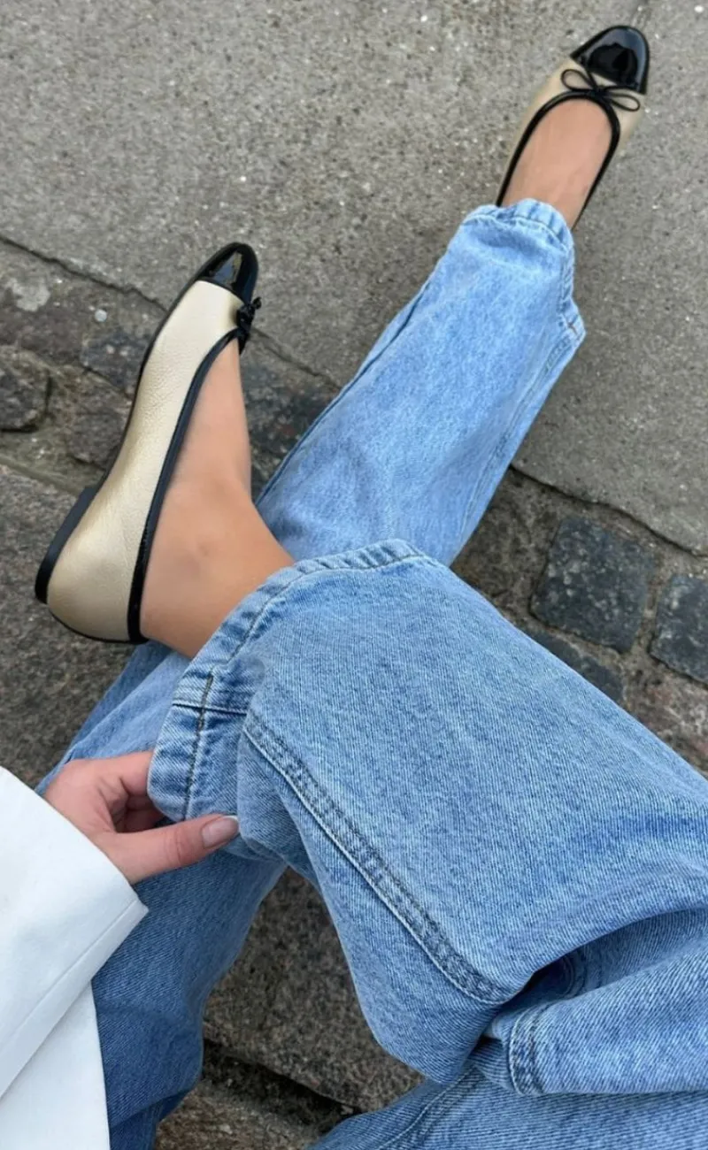 New Ballerinaer - My Own Ballerinas - Gold/Black Loafers & Ballerinaer