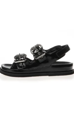 New Sandal - The Magical Patent - Black Patent Sandaler