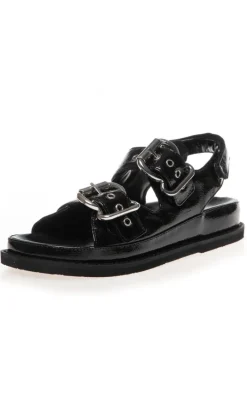 New Sandal - The Magical Patent - Black Patent Sandaler