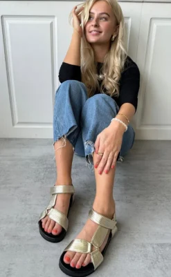 Sandaler - Carrie Leather - Gold Sandaler