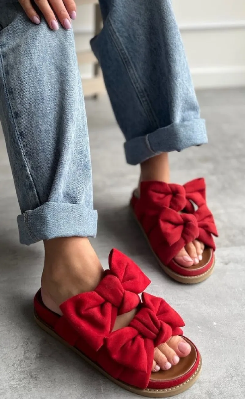 Discount Sandaler - Summer Dream Suede - Red Sandaler