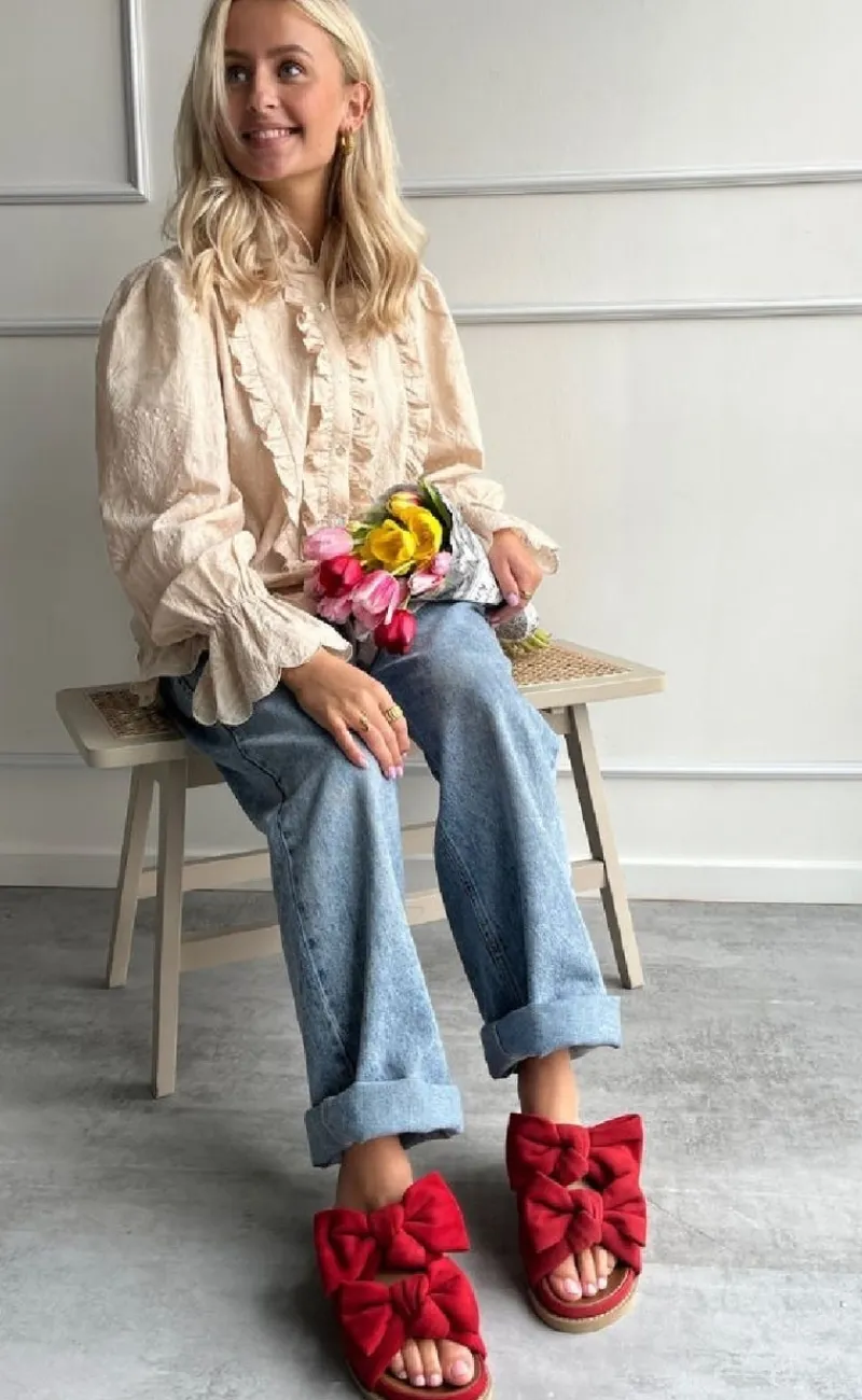 Discount Sandaler - Summer Dream Suede - Red Sandaler