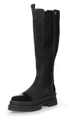 Clearance Støvler - Follow Me Suede - Black W/Patent Toe Støvler