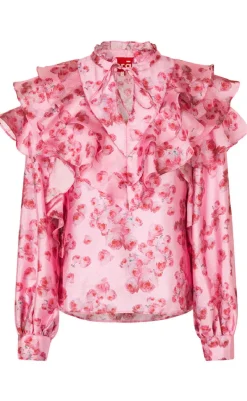 Discount Bluse - Sylvia - Pink Roses Bluser