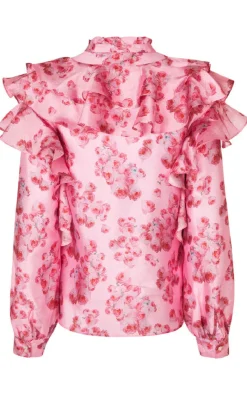 Discount Bluse - Sylvia - Pink Roses Bluser