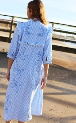 Outlet Kjole - Cody - White Blue Stripe Kjoler