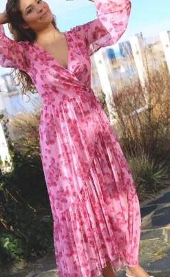 Best Kjole - Debbie - Pink Roses Kjoler