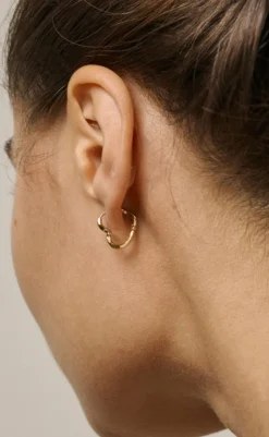 Sale Øreringe - Organic Heart Small - Gold Colour Smykker