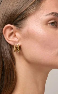 Online Øreringe - Ball Chunky - Guld Smykker