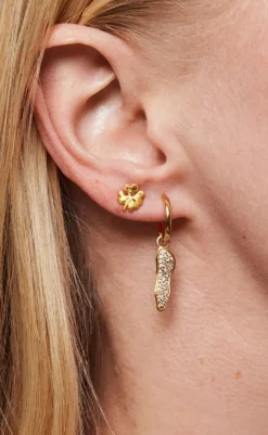 Outlet Øreringe - Studs Organic Clover - Gold Colour Smykker
