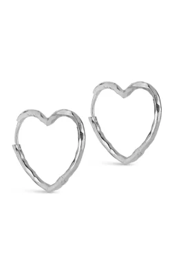 Online Øreringe - Organic Heart Medium - Silver Colour Smykker