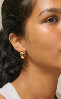 Outlet Øreringe - Sandra Wide - Forgyldt Smykker