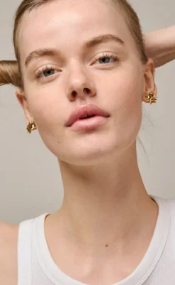 Online Øreringe - Studs Large Sunshine - Gold Colour Smykker