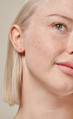 Øreringe - Stud Enamel Dot - Pink Smykker