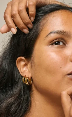 Outlet Øreringe - Sandra Narrow - Forgyldt Smykker