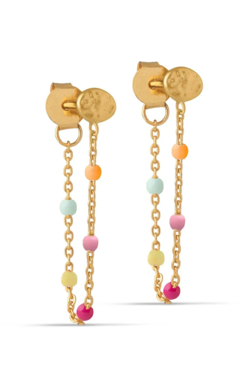 Discount Øreringe - Lola - Rainbow Gold Colour Smykker