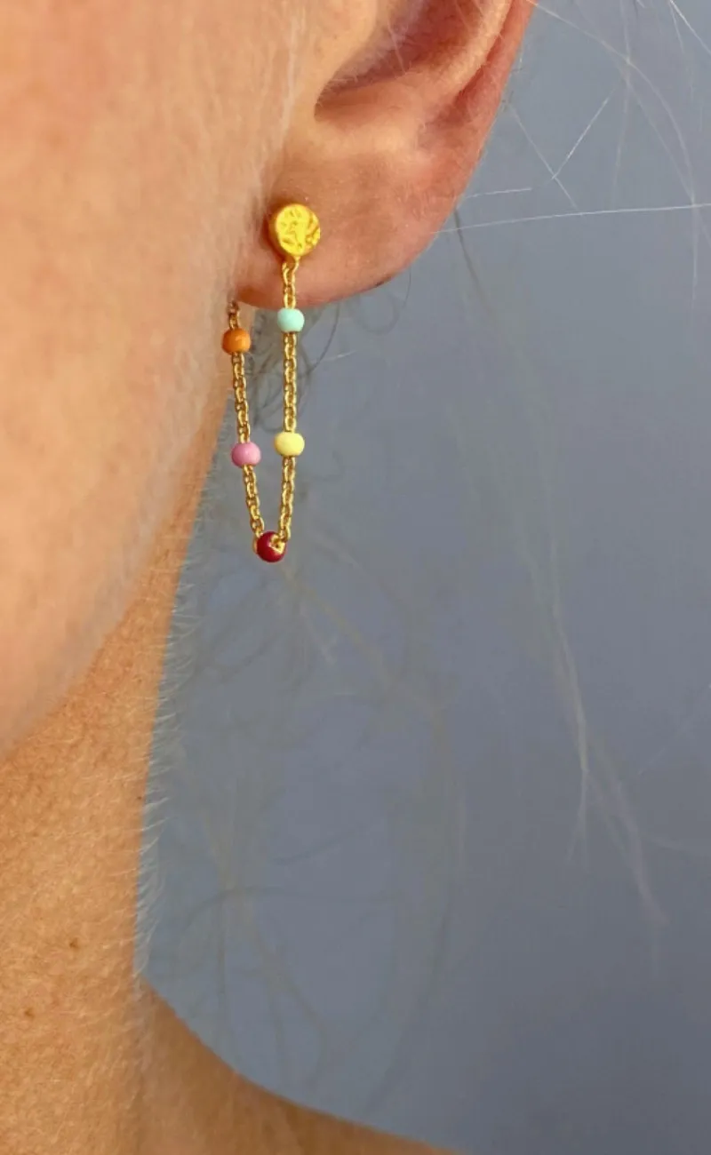 Discount Øreringe - Lola - Rainbow Gold Colour Smykker