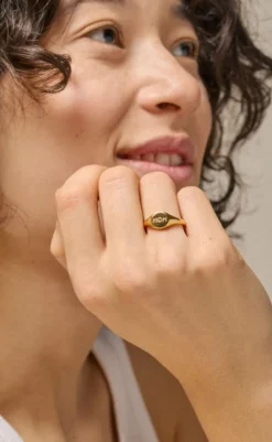 Sale Ring - Mom Signet - Gold Colour Smykker