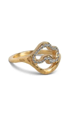 Sale Ring - Vera - Clear/Gold Colour Smykker