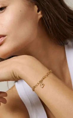 Outlet Vedhæng - Organic Heart - Gold Colour Smykker