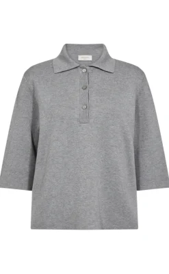 Bluse - Ani - Medium Grey Melange Bluser