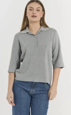 Bluse - Ani - Medium Grey Melange Bluser