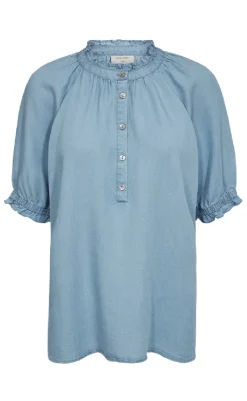 Hot Bluse - Carly - Light Blue Denim Bluser