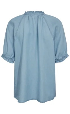 Hot Bluse - Carly - Light Blue Denim Bluser