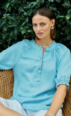 Hot Bluse - Carly - Light Blue Denim Bluser