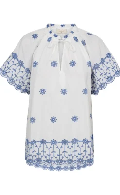 Hot Bluse - Didi - Brilliant White w. Deep Ultrama Bluser