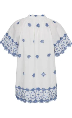 Hot Bluse - Didi - Brilliant White w. Deep Ultrama Bluser