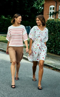 Clearance Bluse - Grande - Brilliant White w. Hot Coral Bluser